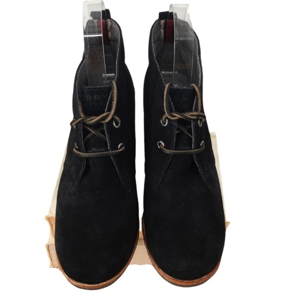 Sperry Top Sider Harlow Black Suede Lace Up Wedge Booties - Sz 7 - Picture 2 of 14